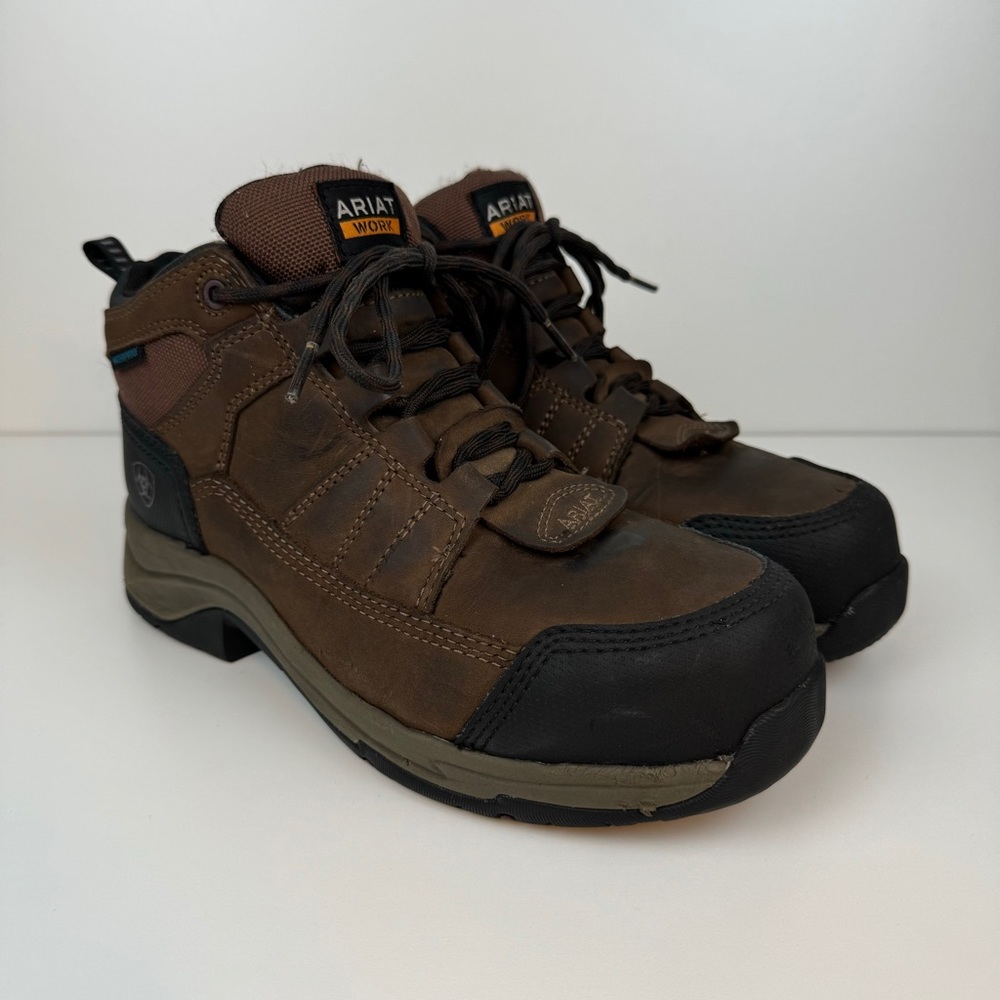 Ariat Women's Telluride Waterproof Brown Work Boots Sz 7.5 Composite Toe